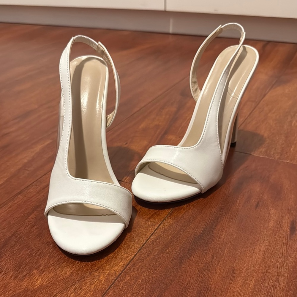 Elegant White Slingback Heels